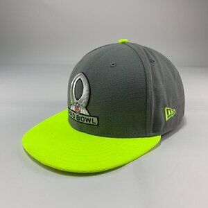 National Football League Gray Neon Yellow New Era Pro Bowl Fitted Hat Mens 7 5/8